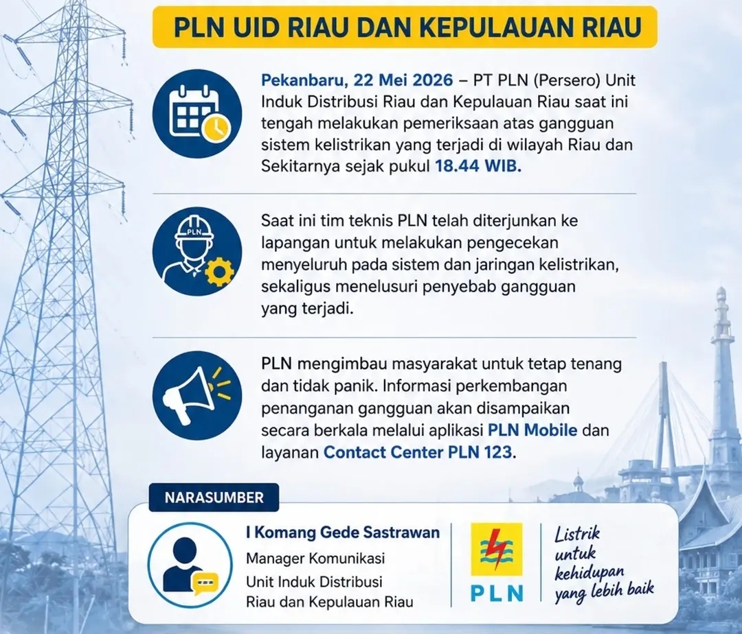 Nyaris 3 Jam Sumatera Gelap Gulita, PLN Minta Maaf dan Imbau Masyarakat Tetap Tenang